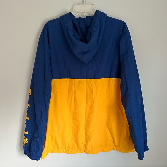 Timberland Windbreaker Anorak Blue Yellow Water Repellent XL pullover - Picture 7 of 8